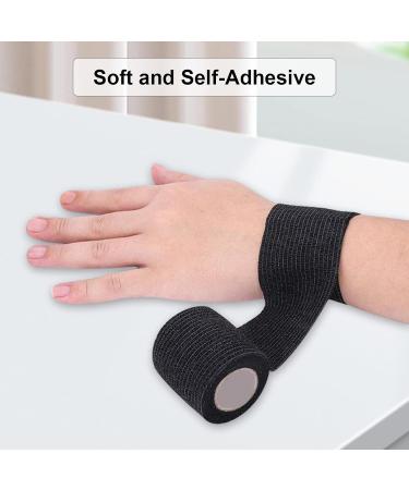 GNCLOUD 6pcs Black Cohesive Bandages 2.5cm x 4.5m - Elastic Sports Tape for Ankle Support and First Aid - Buy Online on GoSupps.com