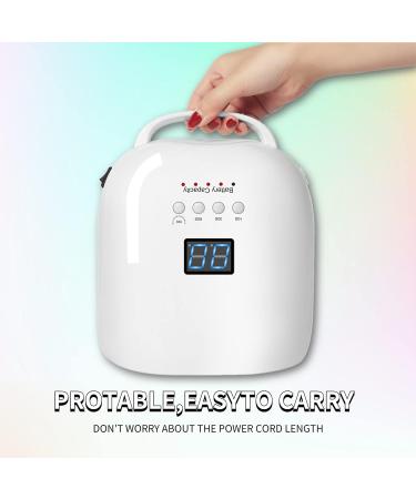 BIDUO Rechargeable 86W UV LED Cordless Nail Lamp with 4 Timer Settings and Smart Sensor - White - Buy Online on GoSupps.com