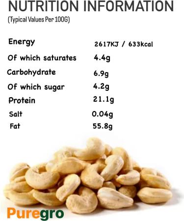 PureGro Cashew Nuts 700g Premium Quality CASHEWS Whole CASHEWS. - Buy Online on GoSupps.com