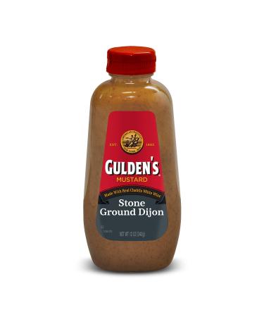 GULDEN'S Stone Ground Dijon Mustard Squeeze Bottle Keto Friendly 12 oz. (Pack of 12) (Packaging may vary)