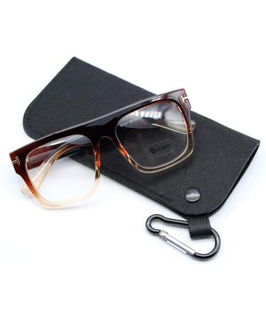 Jurchio Unisex Classic Vintage Space Glasses Frame | Clear Lens Glasses for Men & Women | Includes Glasses Case - Brown - Buy Online on GoSupps.com