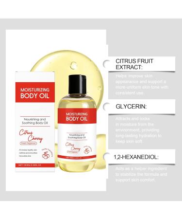 Citrus Cherry Moisturizing Body Oil Nourishing and Soothing Fresh Fragrance 100mL/3.38 FL OZ - Buy Online on GoSupps.com