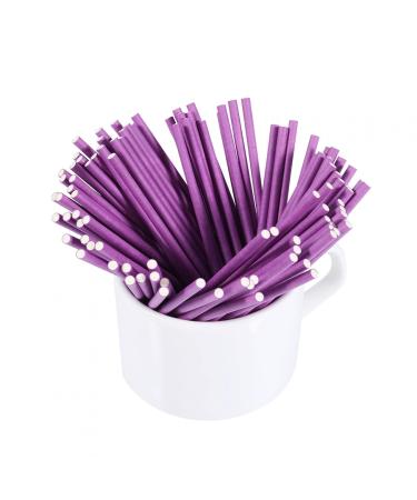 Lollipop Sticks - Colorful Candy Sticks Lollipop Sticks for Making Lollipops, Cake Candy, Chocolates 100 Pieces (Purple)