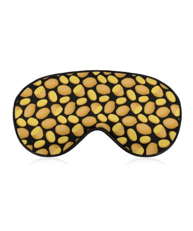 Vegetable Potato Sleep Mask for Women Adjustable Sleeping Eye Shades Cover with Elastic Strap