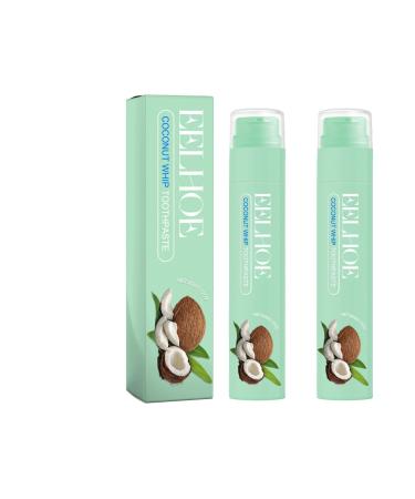 Small toothpaste tube fruity taste dazzling white toothpaste fresh breath tooth white paste stain removal (coconut taste 2 PCs)