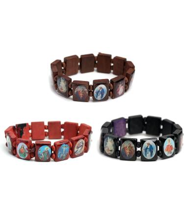 Oralgo Rosary Bracelet | Handmade Wooden Catholic Bangle with Colorful Pearls | International Shipping Available - Buy Online on GoSupps.com