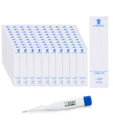 OBTANIM 100 Pieces Disposable Digital Thermometer Probe Covers Clear Temperature Sheath Sleeves for Oral Rectal Armpit