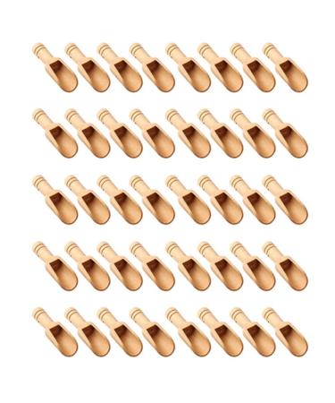 Pzhoais 40 Pcs Mini Wooden Spoon Mini Bath Salt Spoon Wooden Candy Spoon Washing Spoon Spoon Set Baby Spoon