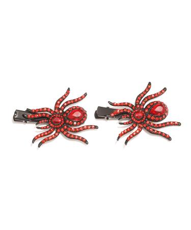 Halloween Sparkle Crystal Spider Hair Clips - Rhinestone Insect Barrette for Costume Dress-up in Red - Buy Online on GoSupps.com