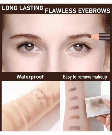 Sumeitang 12 Pcs Dark Brown Eyebrow Pencil Set for Tattoo Makeup and Microblading - Waterproof and Durable Permanent Eyebrow Liners - Buy Online on GoSupps.com