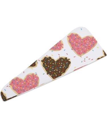Heart Shape Donut Microfiber Hair Towel Wrap for Women - Super Absorbent 10x26 Inch Hair Turban with Button - Perfect for Fast Drying & Styling - Buy Online on GoSupps.com