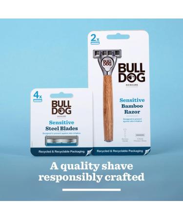 Bulldog Skincare Sensitive Bamboo Razor Blades - Pack of 4 - Buy Online on GoSupps.com