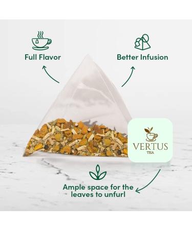Vertus Tea IMMUNITY | Green Tea 25 Tea Bag | Herbal Tea with Green Tea Turmeric Ginger Pepper | Immunity Booster with the Goodness of Ayurvedic Herbs | Kangra Tea - Buy Online on GoSupps.com