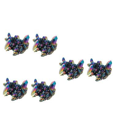 COHEALI 6 Pcs Colorful Crystal Clusters Fish Tank Decorations Meditation Crystals and Stones Crystal Gems Colorfulx3pcs 3X3CMx3pcs