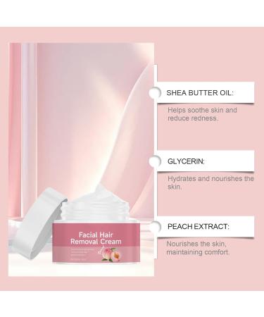  JASUBAI depilatory face cream for women moisturizing nourishes with peach oil extracts and shea butter gentle formula for the upper lip face non irritating skin - Buy Online on GoSupps.com