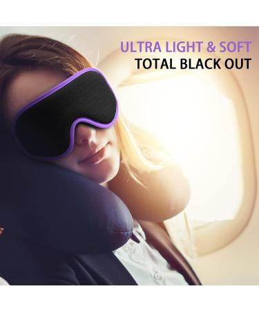 ZHUFUREN 3D Sleep Mask for Men Women - Light Blocking Concave Eye Cover - Purple - Buy Online on GoSupps.com