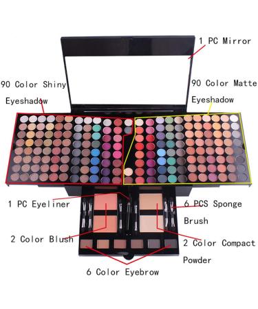 PhantomSky 180 Colors Eyeshadow Palette - Professional Makeup Kit with Eyebrow Powder Blush & More for Daily Use - Buy Online on GoSupps.com