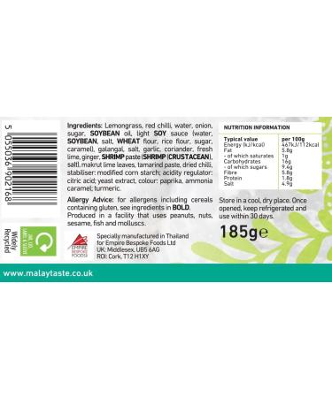 Malay Taste Curry Paste 185g Bundle - Rendang Nasi Goreng Sambal Oelek & Laksa - Buy Online on GoSupps.com
