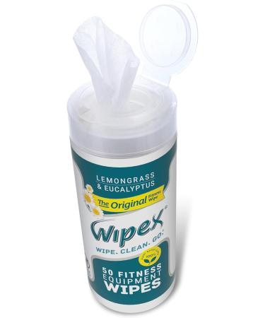 Wipex Fitness Equipment Wipes - Natural Plant-Based Gym Cleaner 50 Count Lemongrass & Eucalyptus - Ideal for Home Gym & Yoga Mats - Buy Online on GoSupps.com