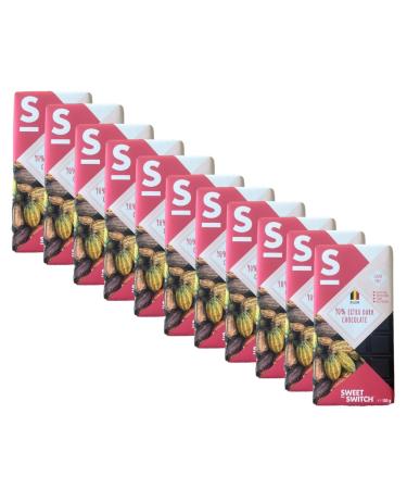 SWEET-SWITCH® - 12 x 100 g - 90% pure Belgian chocolate - Sugar free - Gluten free - Vegan - KETO