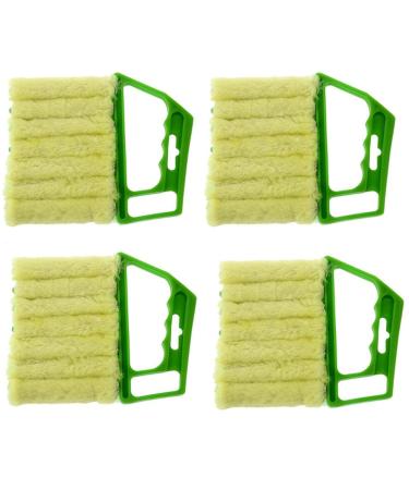 cogae 4Pcs Handheld Blinds Cleaner Shutter Curtain Brush Dust Remover for Air Conditioning Home/Car Vents/Fan/Shutters-Green