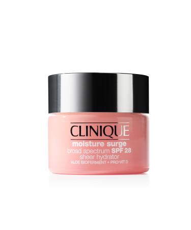 Clinique Moisture Surge Broad Spectrum SPF 28 Sheer Hydrator Face Moisturizer With Hyaluronic Acid Aloe Bioferment + Provitamin D | Hydrating + Protecting 1.7 Ounce (Pack of 1)