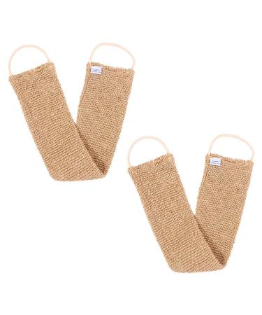 Lurrose 2pcs Ramie Jute Body Scrubber Belt Exfoliating Exfoliating Back Scrubber Bath Shower Strap Wash Towel for Home Travel SPA
