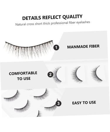Healeved 5 Pairs Short False Eyelashes Makeup Eyelash Curly Eyelashes Extension Lashes False Eye Lashes Reusable Manmade Eyelashes Reusable Eyelashes Dense Artificial Fiber Extend 3d 3.3x1x0.4cm Black - Buy Online on GoSupps.com