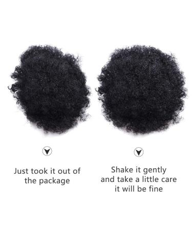 High Afro Puff Ponytail Drawstring Hairpiece | Short Synthetic Kinky Curly Clip-In Extensions | 8-Inch Updo in Color 1B 30 - Buy Online on GoSupps.com