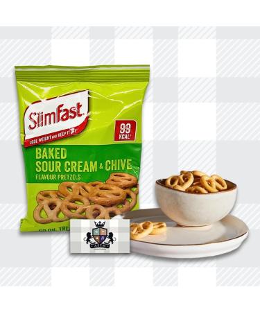 AETN Creations Healthy Snacking Pack 7 Sour Cream and Chive Crisps with Slim Fast Snack Bars in Strawberry Double Choc Caramel plus AETN Fridge Magnet and Meal Planner - Buy Online on GoSupps.com