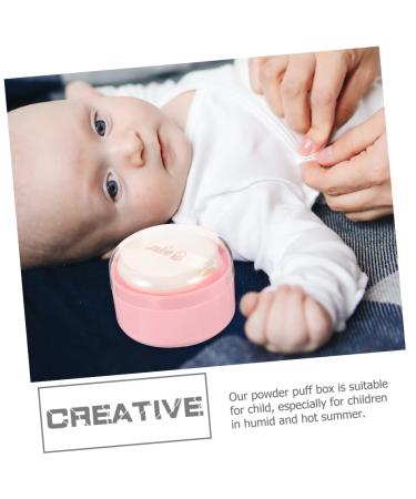 GAFOKI 4pcs Baby Powder Puff Travel Dispenser - Pink Loose Powder Puff Container for After-Bath Use - Buy Online on GoSupps.com