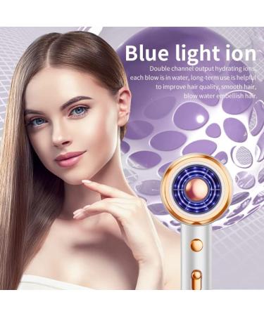 Professional Hair Dryer 1800W Powerful Ionic Hairdryer With Diffuser Blow Dryer With 2 Speeds 3 Heating And Cool Button For Women Man Home Travel Salon Curly And Straight Hair (White) - Buy Online on GoSupps.com