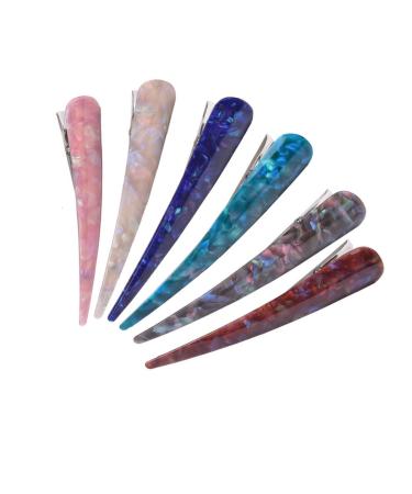 Duckbill Hair Clips for Women and Girls 6 Pack (Pattern 4)