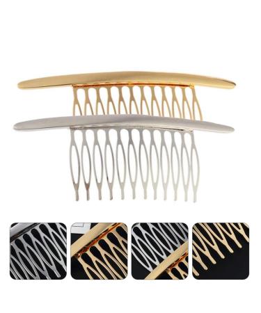 LALAFINA Hair Styling Accessories - 2pcs Metal Wire Hair Combs for Bridal Wedding Veil - Assorted Colors - 10.8X4cm - Buy Online on GoSupps.com