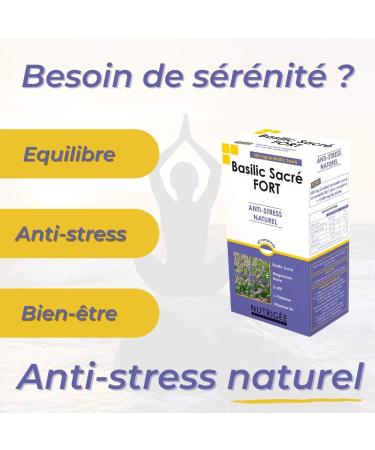 NUTRIG E - Basilic Sacr Fort - quilibre - Anti-Stress - Bien- tre - R gule L'Humeur Agit Contre Le Stress R duit La Fatigue - 2 Prises/Jour - 30 Comprim s - Programme 15 Jours - Fabriqu en France - Buy Online on GoSupps.com