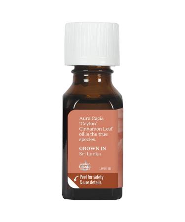 Aura Cacia Cinnamon Leaf, Essential Oil, 0.5-Ounce Bottle, 0.5 Fl Oz (Pack of 1) - Buy Online on GoSupps.com