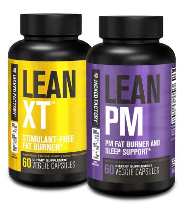 Jacked Factory Non-Stim AM/PM Weight Loss Bundle | Lean XT & Lean PM (30 Day Supply)