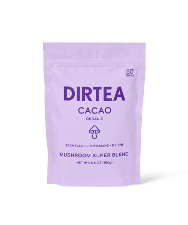 DIRTEA Cacao Super Blend | 100% Organic | Vegan | Non GMO | Supports Immune Health | Promotes Deep Sleep & Focus | with Lion's Mane Tremella Reishi MCT and Moringa | 180g - 30 Servings - Buy Online on GoSupps.com