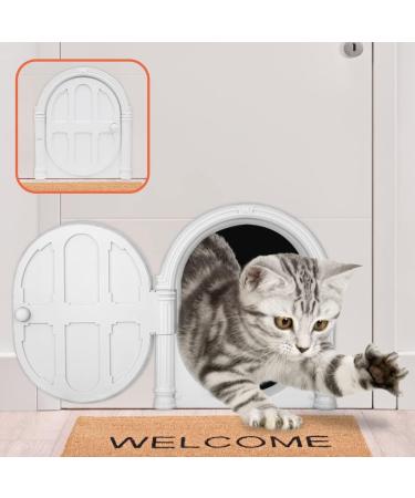 AUTOWT Cat Door Interior Door - 9.4 10.8in No Noise Lockable Indoor Cat Door - No Flap Pet Cat Door Indoor for Cat Puppy Kitties Up to 20 lbs - Easy DIY Setup Suitable for Wooden Iron Door & Wall White - Buy Online on GoSupps.com