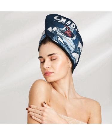Buy Shark Microfiber Hair Towel - Super Absorbent Coral Velvet Wrap for Long Curly & Thick Hair | Quick Dry for Women - Buy Online on GoSupps.com
