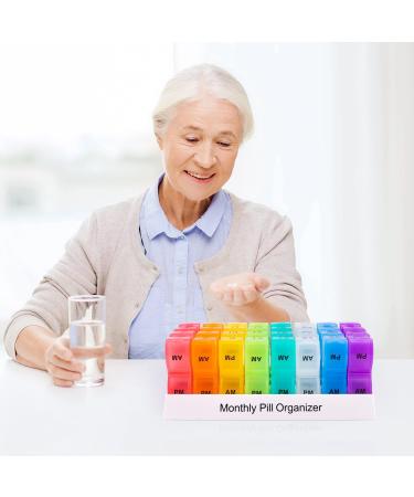 30 Day Monthly Pill Organizer 2 Times a Day for Travel - AM PM Medications & Supplements Holder - 31 Day Pill Medicine Container - Pack of 1 - Buy Online on GoSupps.com