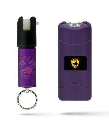 Guard Dog Pepper Spray Stun Gun Combo Pack - Self Defense Keychain Set, Personal Safety Devices for Women, Home Defense & Self Defense Kit Purple