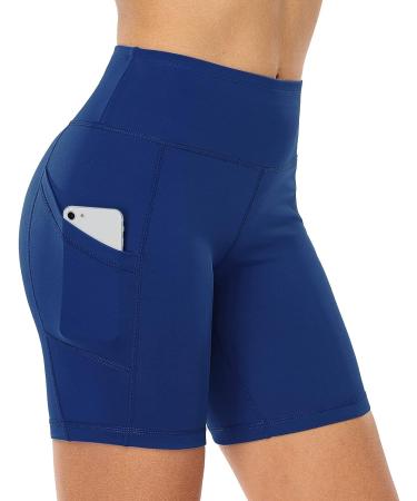 kenlcad Women's High Waist Compression Shorts 3 Pack - Black/Navy Blue/Blue - Small - Buy Online on GoSupps.com