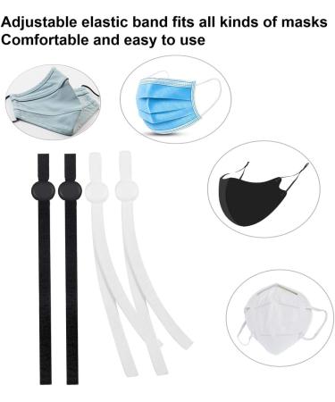 200PCS Adjustable Black & White Face Mask Elastic with Comfortable Ear Hanging Rope - Buy Online on GoSupps.com