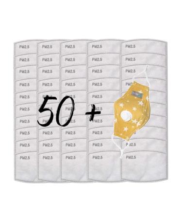 50 PCS. Carbon filters (Ships from Canada) (Child) Yellow