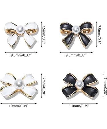 FEIlei 10Pcs 3D Bow Nail Charms Pearl Bowknot Nail Art Decorations Metal Nail Studs - Buy Online on GoSupps.com