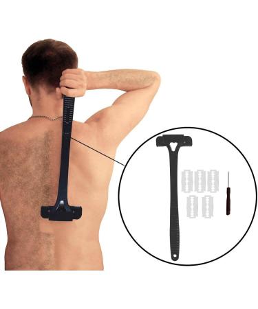 Fenteer Men's Back Razors - Long Handle for DIY Back Shaving Ergonomic Design Easy Wet/Dry Use - KL in Black - Buy Online on GoSupps.com