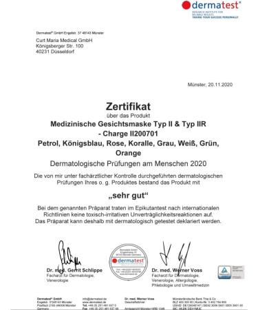 CURT MARIA MEDICAL 50 x Type IIR Disposable Surgical Masks - EN 14683 Certified Made in Germany Coral Color - Buy Online on GoSupps.com