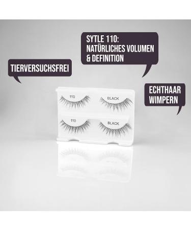 Ardell Deluxe Pack Style 110 - 2 Pairs Real Hair Eyelashes with Duo Glue & Applicator | Best Fake Lashes for Effortless Glam - Buy Online on GoSupps.com