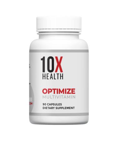 10X Health Optimize Methylated Multivitamin for Men & Women - Vitamins & Minerals with 5-MTHF B Complex NAC Magnesium & Zinc Multivitamins - Multi Vitamins for Adults - 90 Capsules
